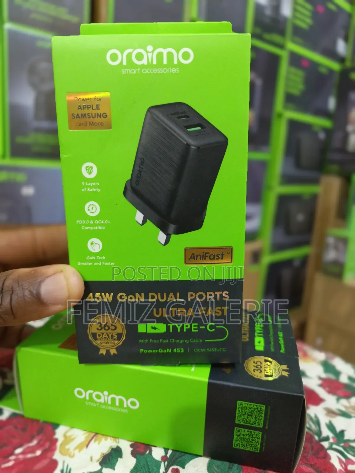 Oraimo PowerGaN 453 Compact Powerful 45W GaN Dual-Port Charger