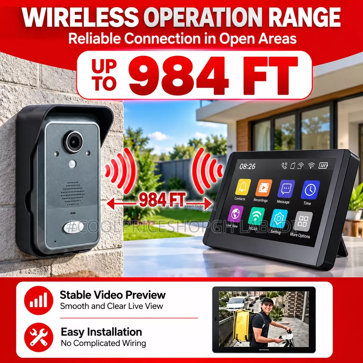 Wireless Video Doorbell Tuya Smart Home