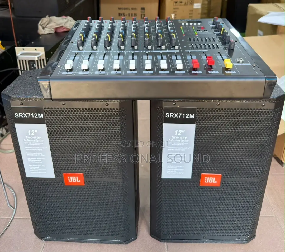 Pair of JBL SRX712M 12-Inch Two-Way Paired With a Power Amplifier