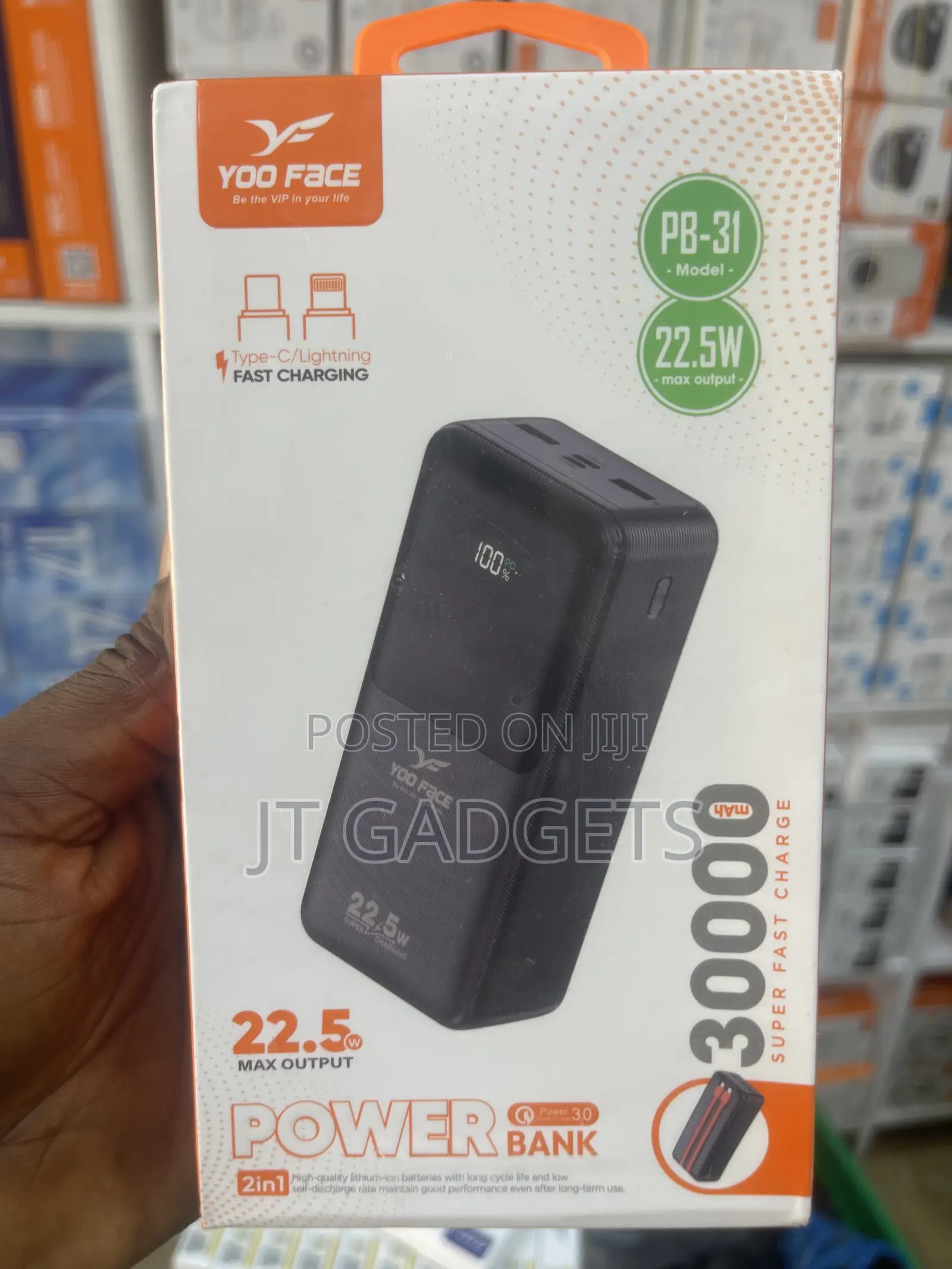 YOO FACE PB-31 30000mAh Power Bank – 22.5W Super Fast Charge!