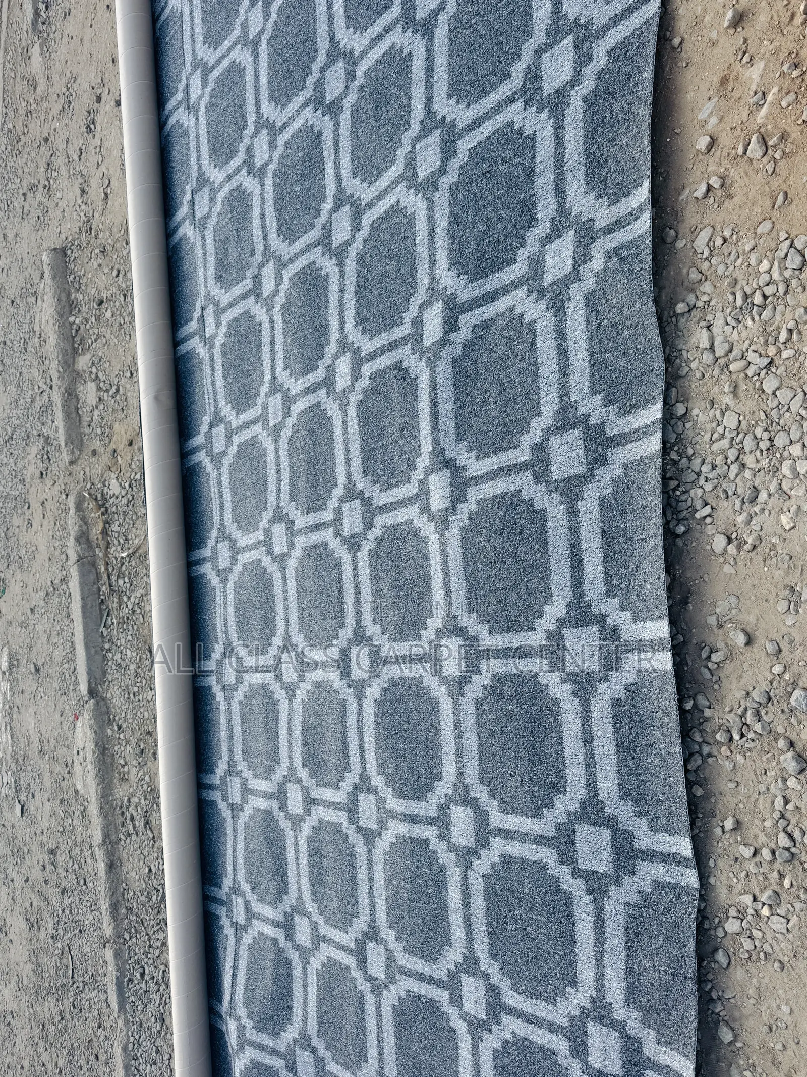 Dark Grey Industrial Carpet With Design for Auditorium and Offices