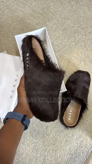 Marni - Logo Embroidered Suede Slide