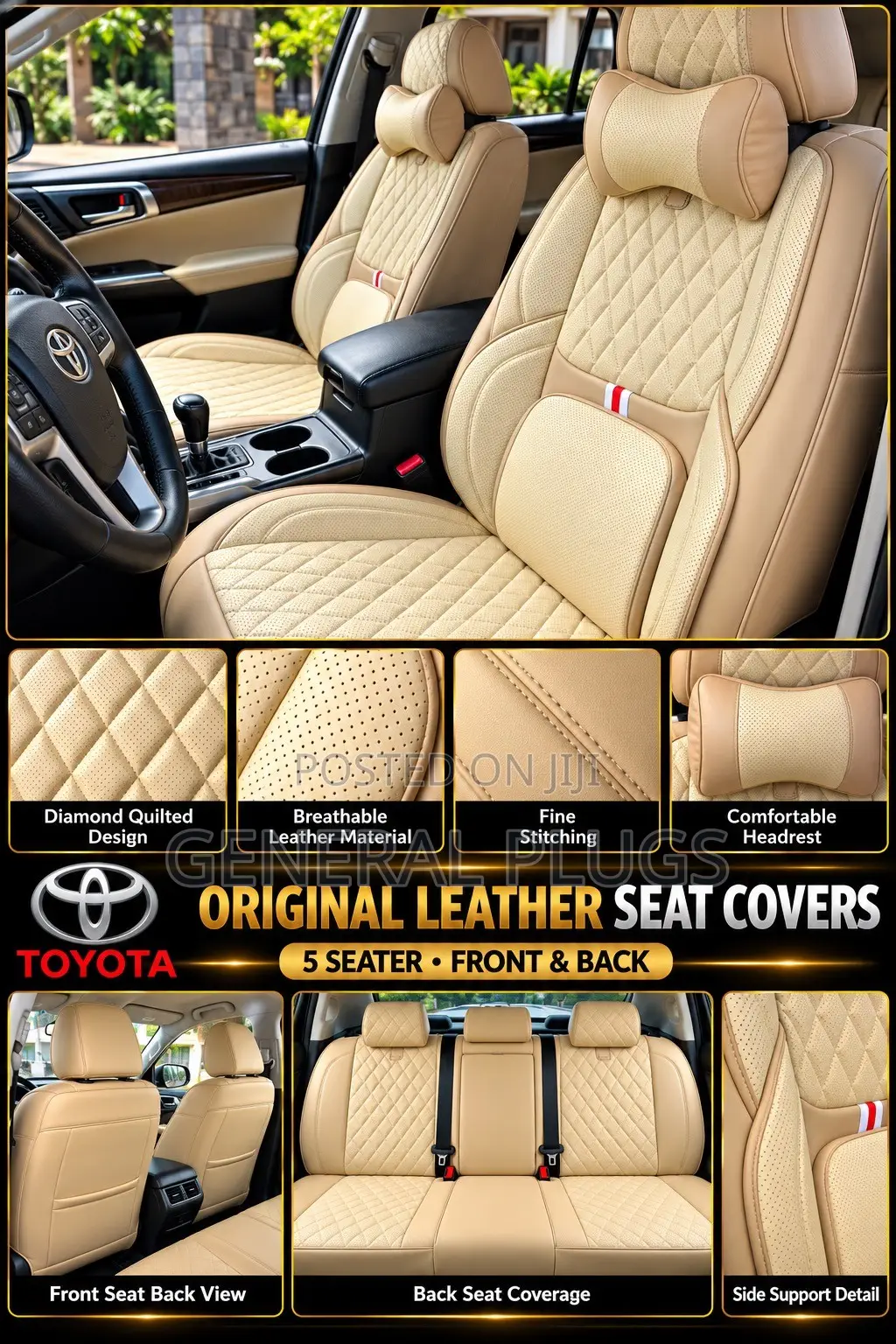 Stunning Automobile Interior Makeover ;5 Seater Original Leather Cover