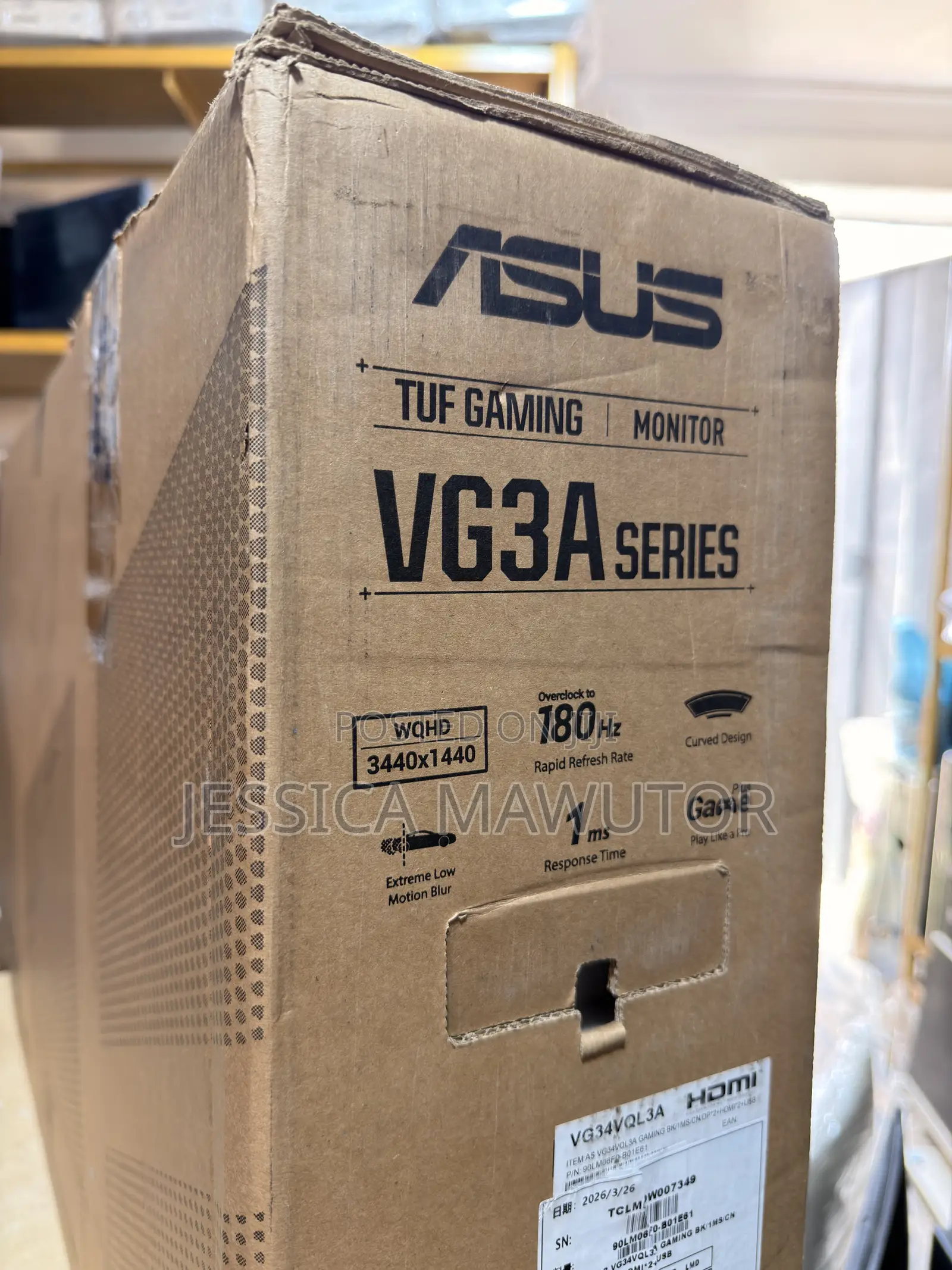 ASUS TUF Gaming 34” 1440P 1500R Curved Monitor