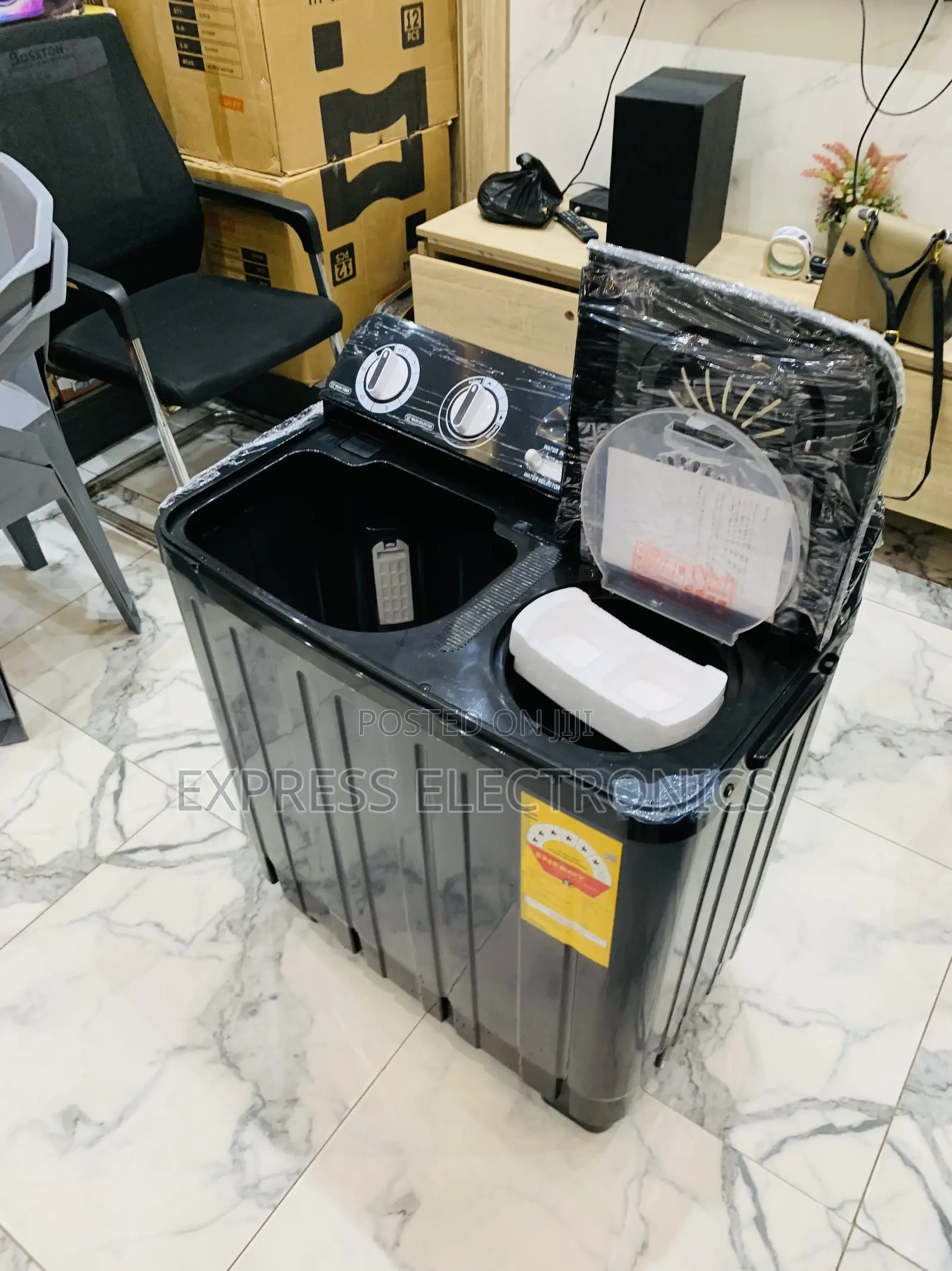Wash and Spin Dry Twintub Semi Automatic Nacho Black 7kg