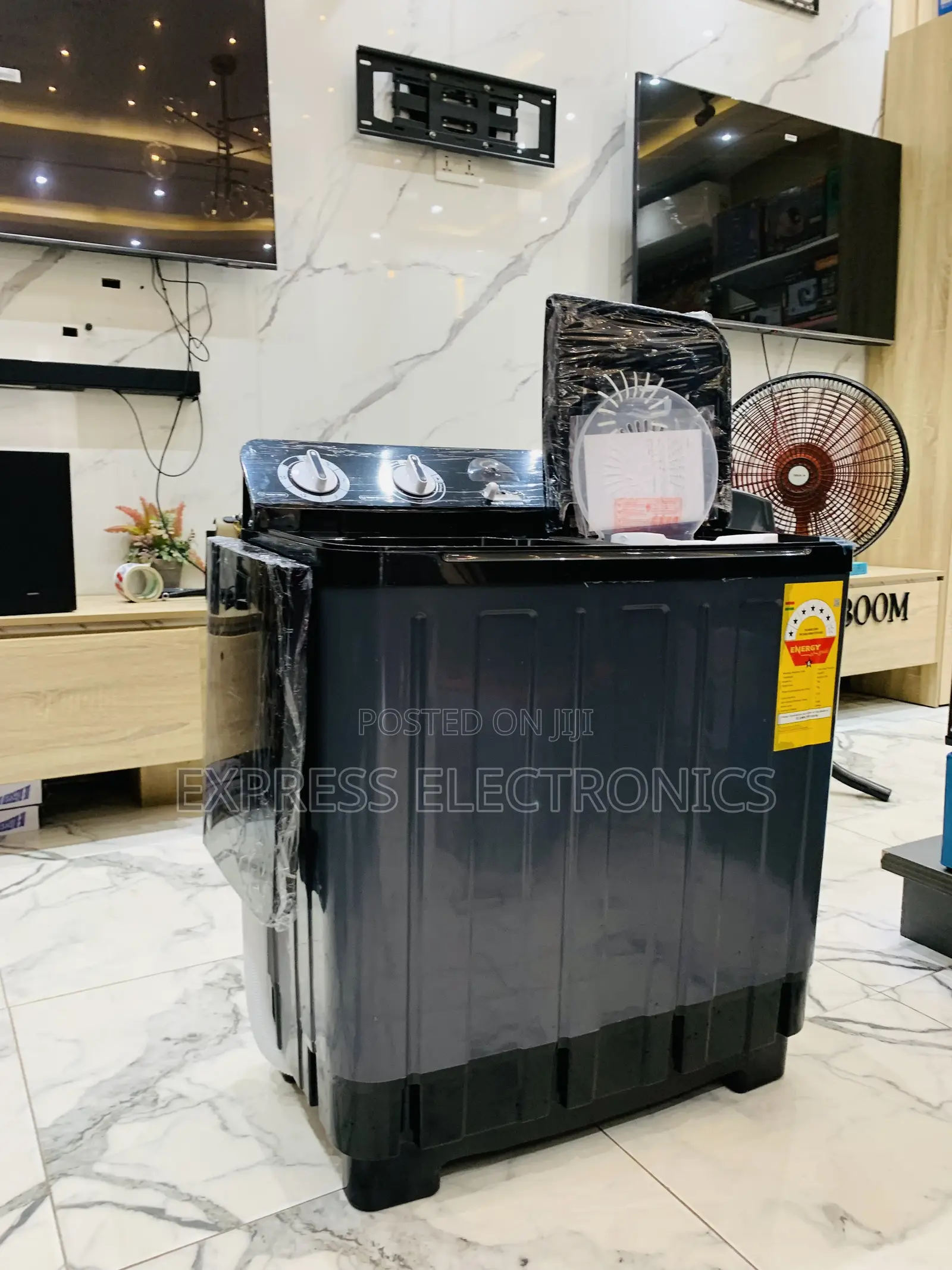 Wash and Spin Dry Twintub Semi Automatic Nacho Black 7kg