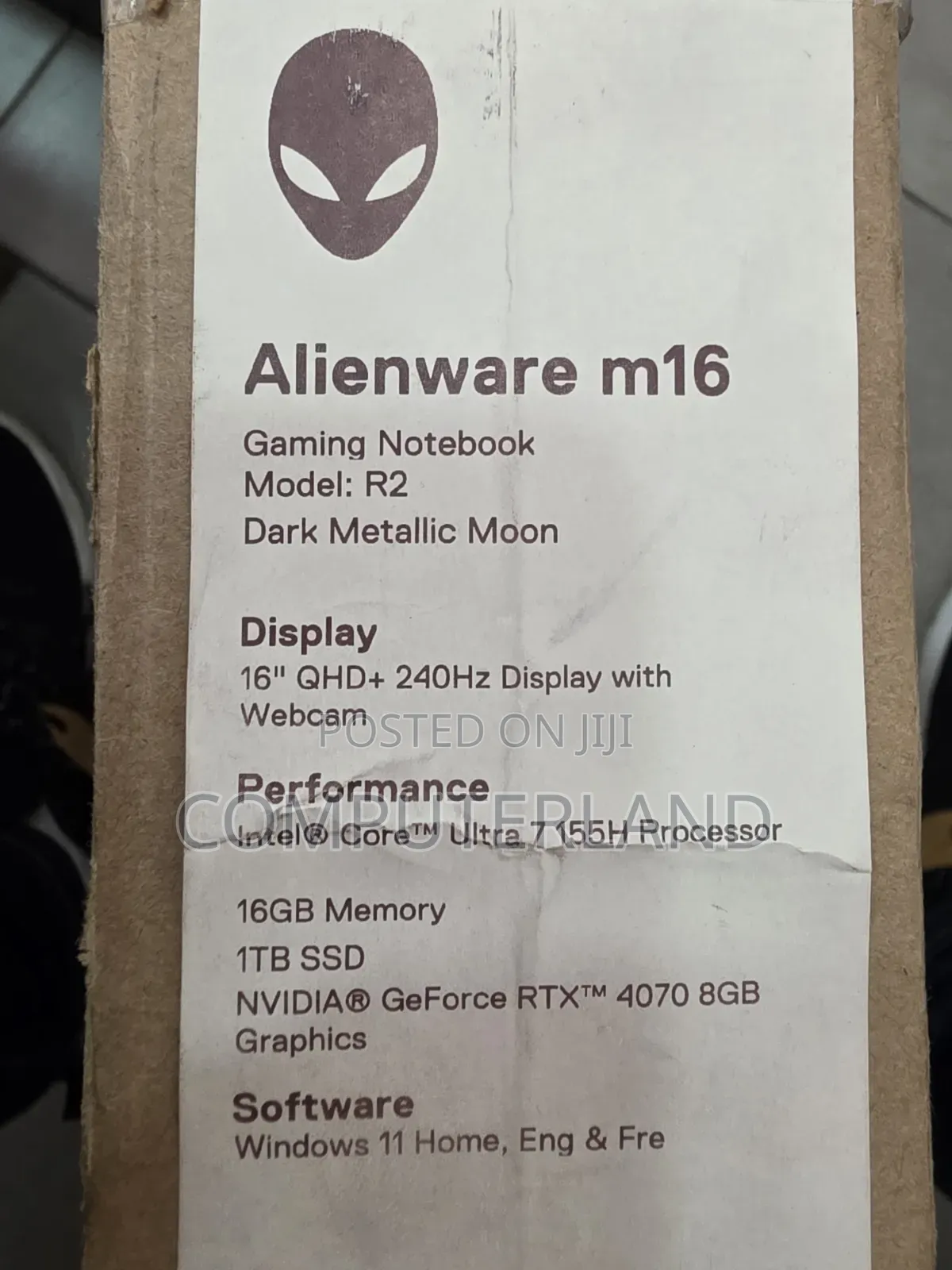 New Laptop Alienware M16 16GB Intel Core Ultra 7 SSD 1T