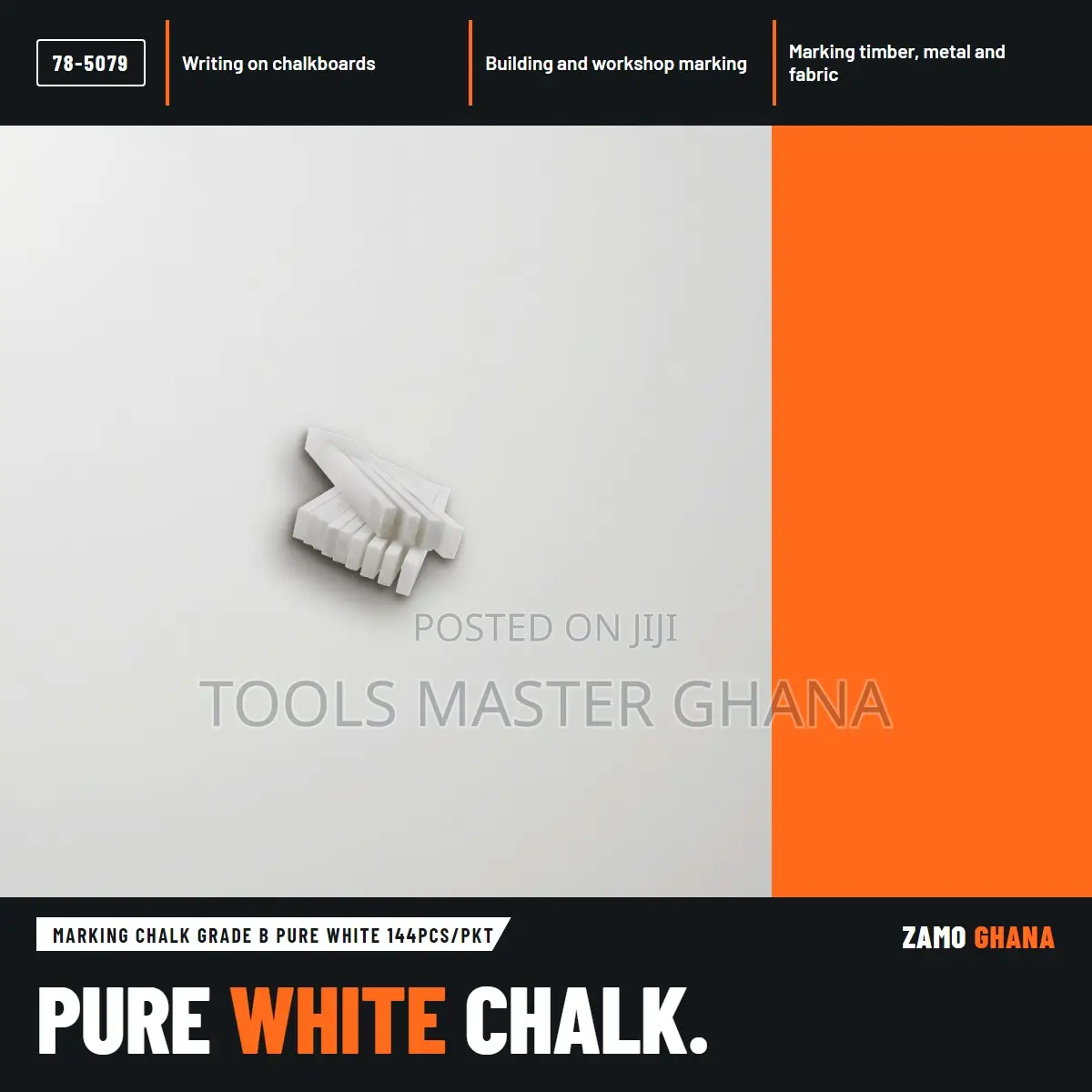 Marking Chalk Grade B Pure White 144Pcs/PKT - 78-5079