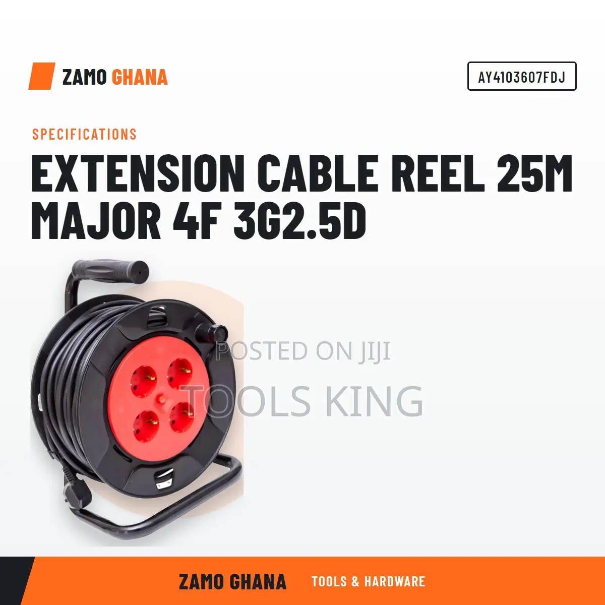 Extension Cable Reel 25M Major 4F 3G2.5D - AYFDJ