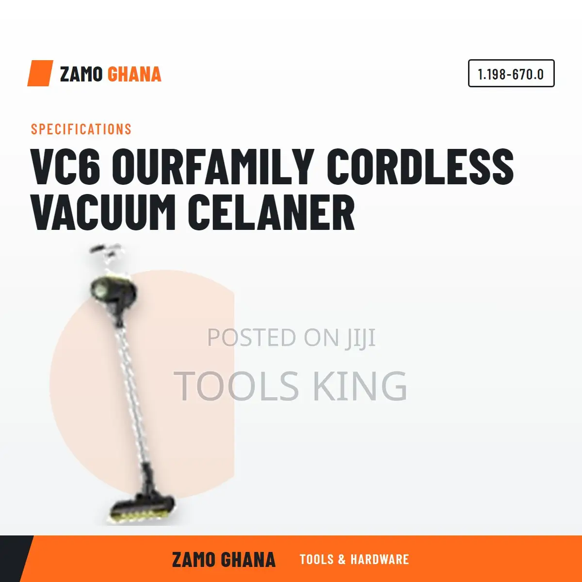 Vc6 Ourfamily Cordless Vacuum Celaner - 1.198-670.0