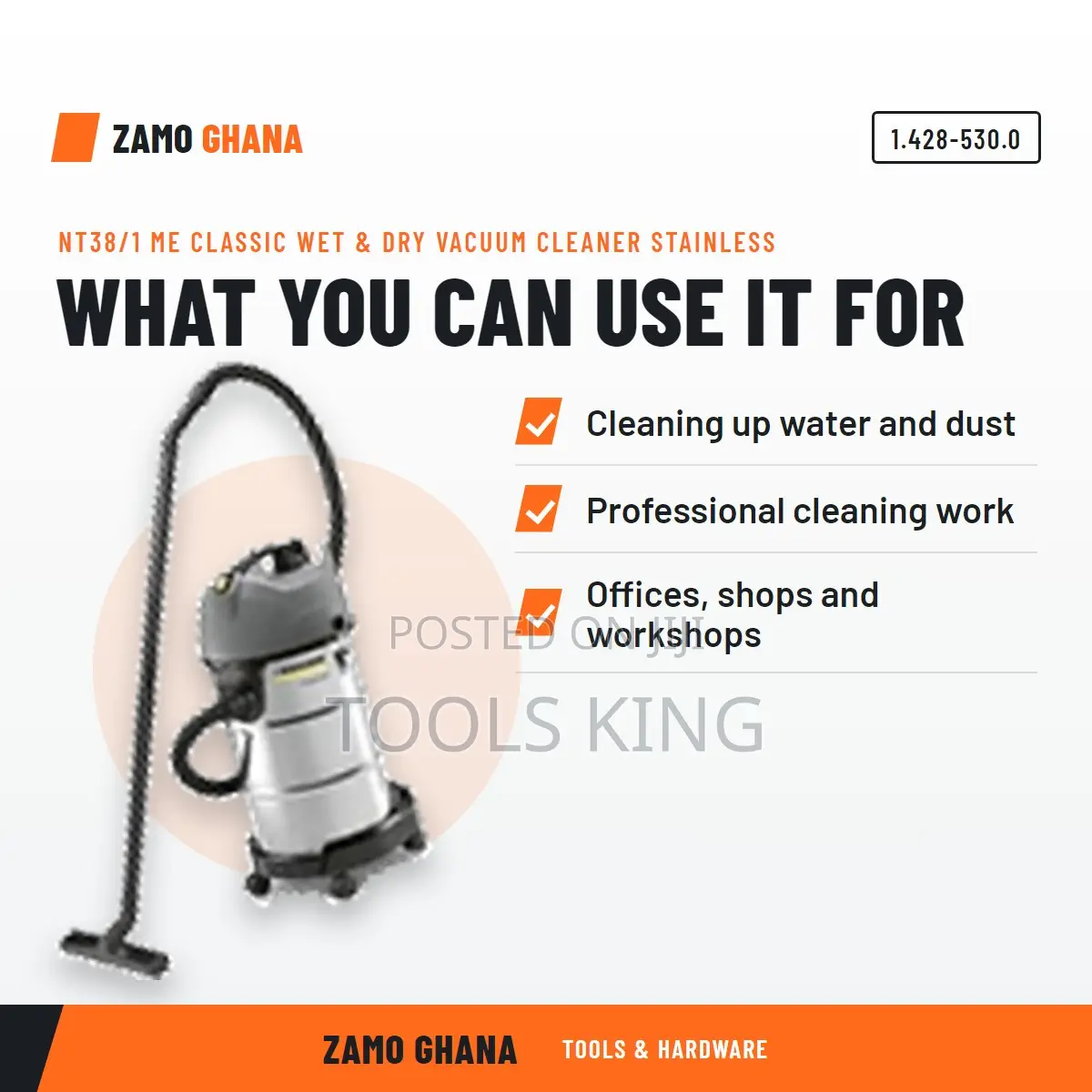 Nt38/1 Me Classic Wet & Dry Vacuum Cleaner Stainless - 1.428-530.0
