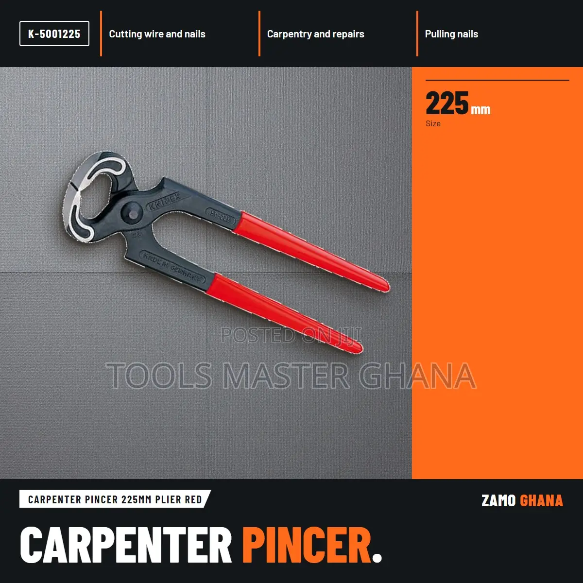 Carpenter Pincer 225Mm Plier Red - K-