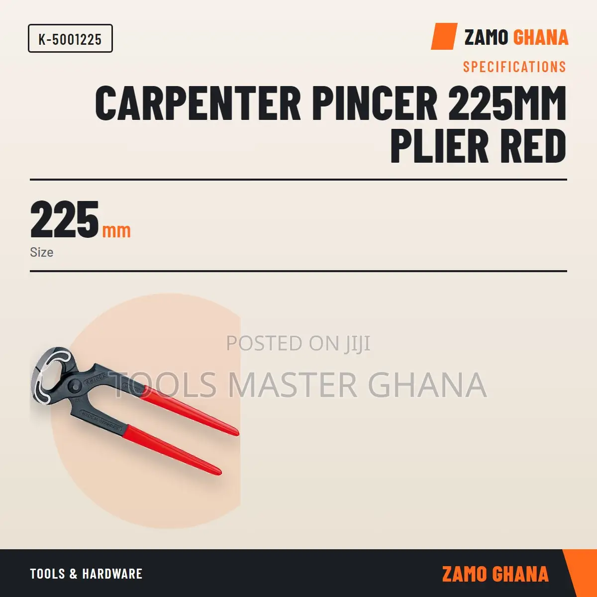 Carpenter Pincer 225Mm Plier Red - K-