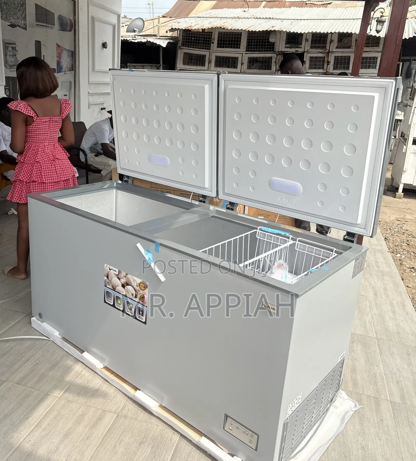High in Quality Pearl 508L 2 Door Chest Freezer(PCF-6040-1A)Gray.