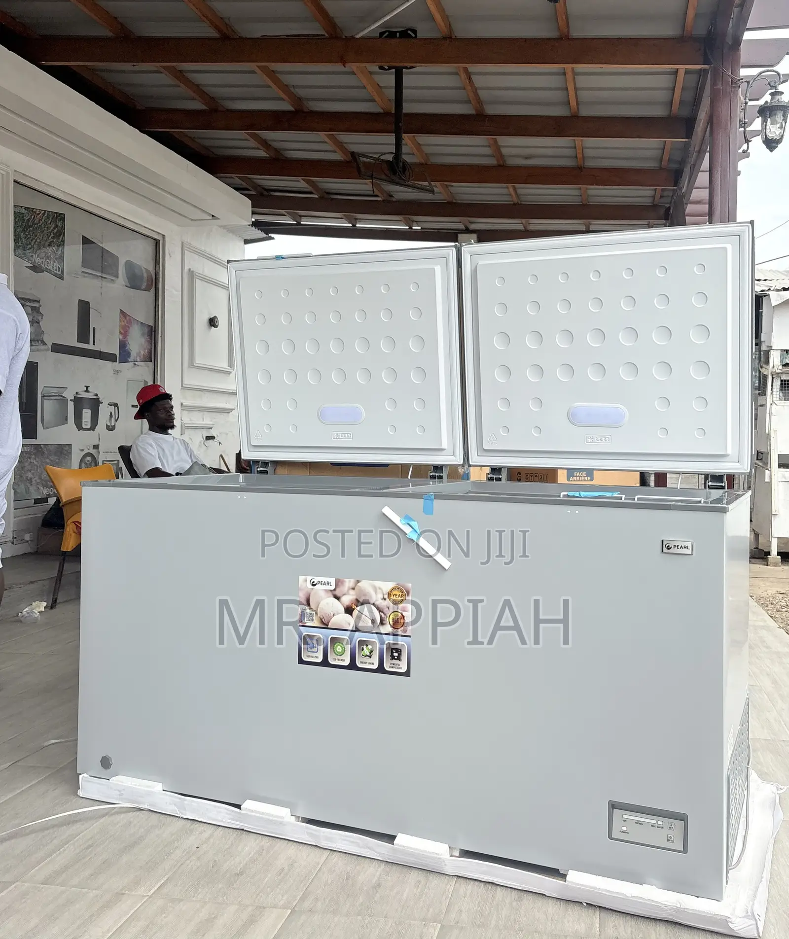 High in Quality Pearl 508L 2 Door Chest Freezer(PCF-6040-1A)Gray.