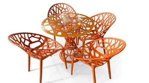 Garden Set With Glass Table and 4 Chairs