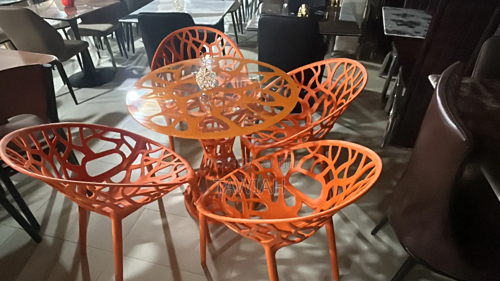 Garden Set With Glass Table and 4 Chairs