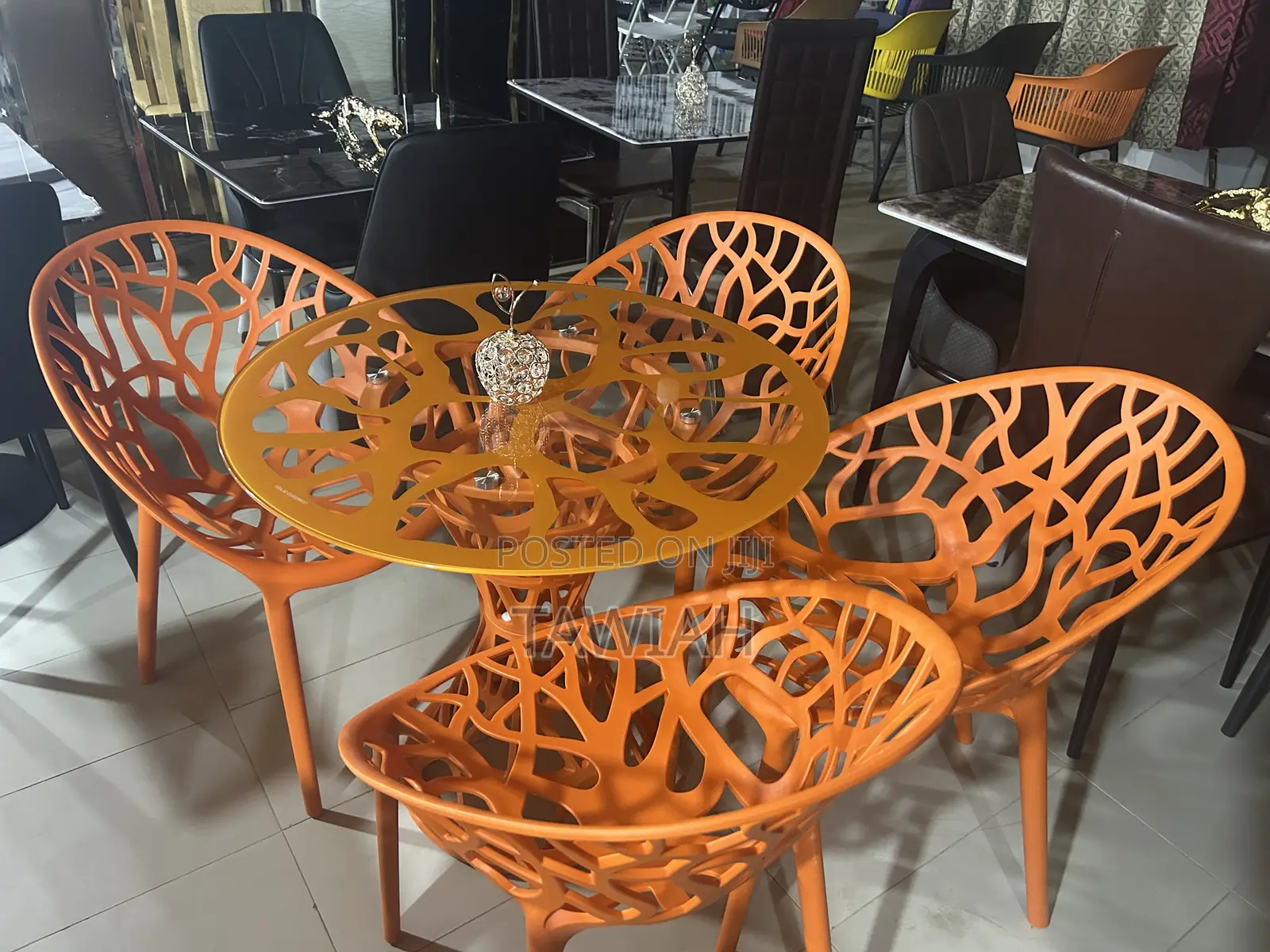 Garden Set With Glass Table and 4 Chairs
