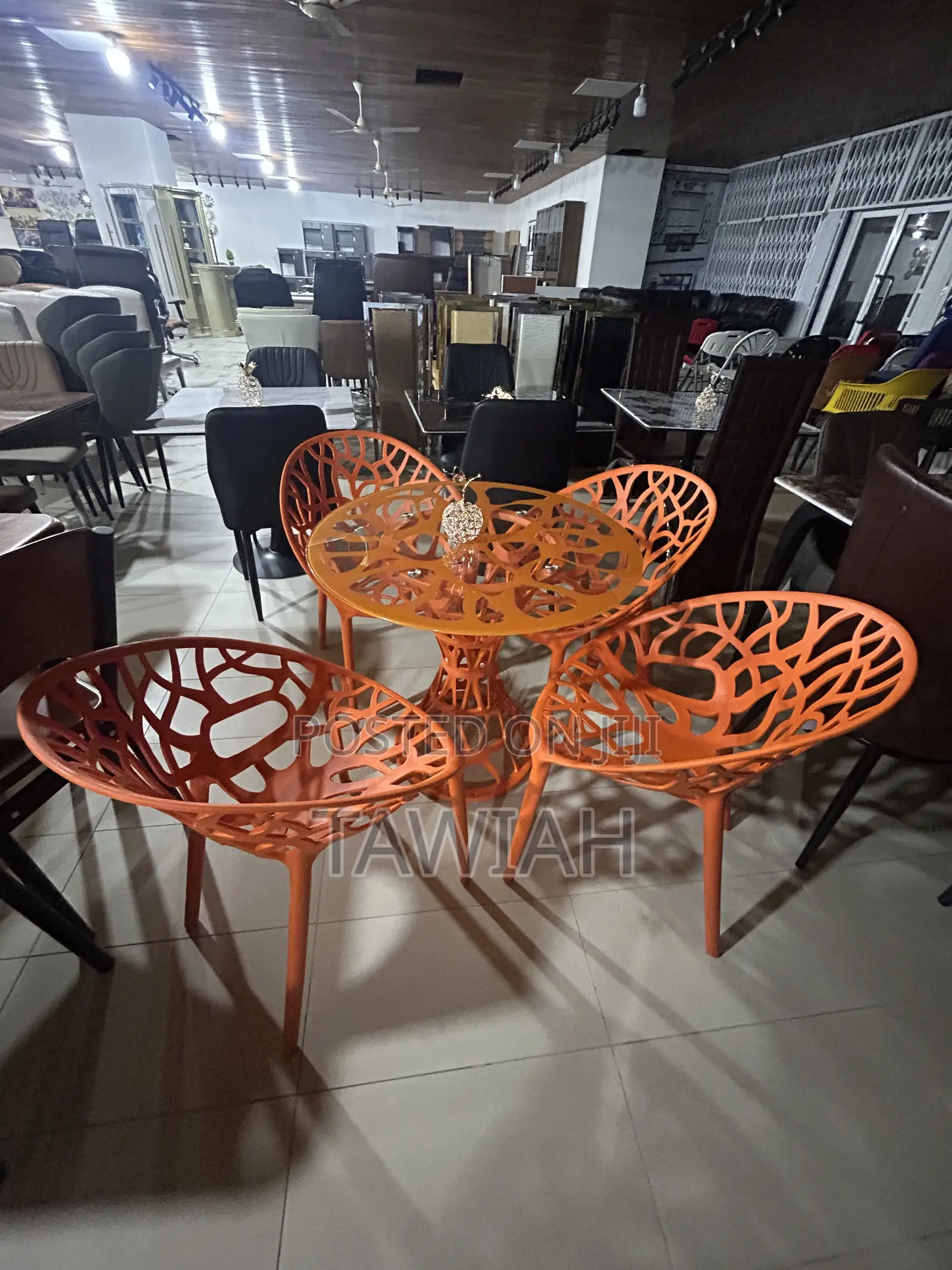Garden Set With Glass Table and 4 Chairs
