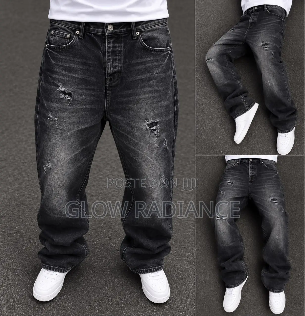 Men’s Vintage Distressed Baggy Jeans