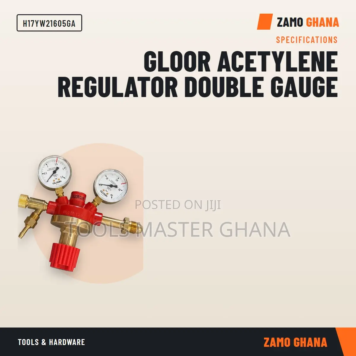 Gloor Acetylene Regulator Double Gauge - H17YW21605GA