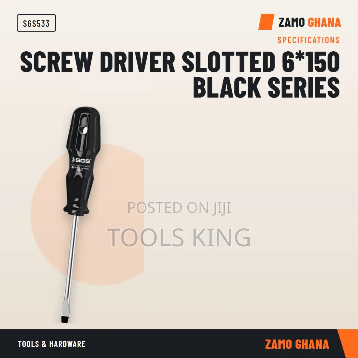 Screw Driver Slotted 6*150 Black Series - SGS533