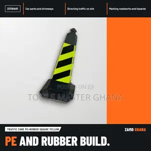 Traffic Cone Pe+Rubber Square Yellow -
