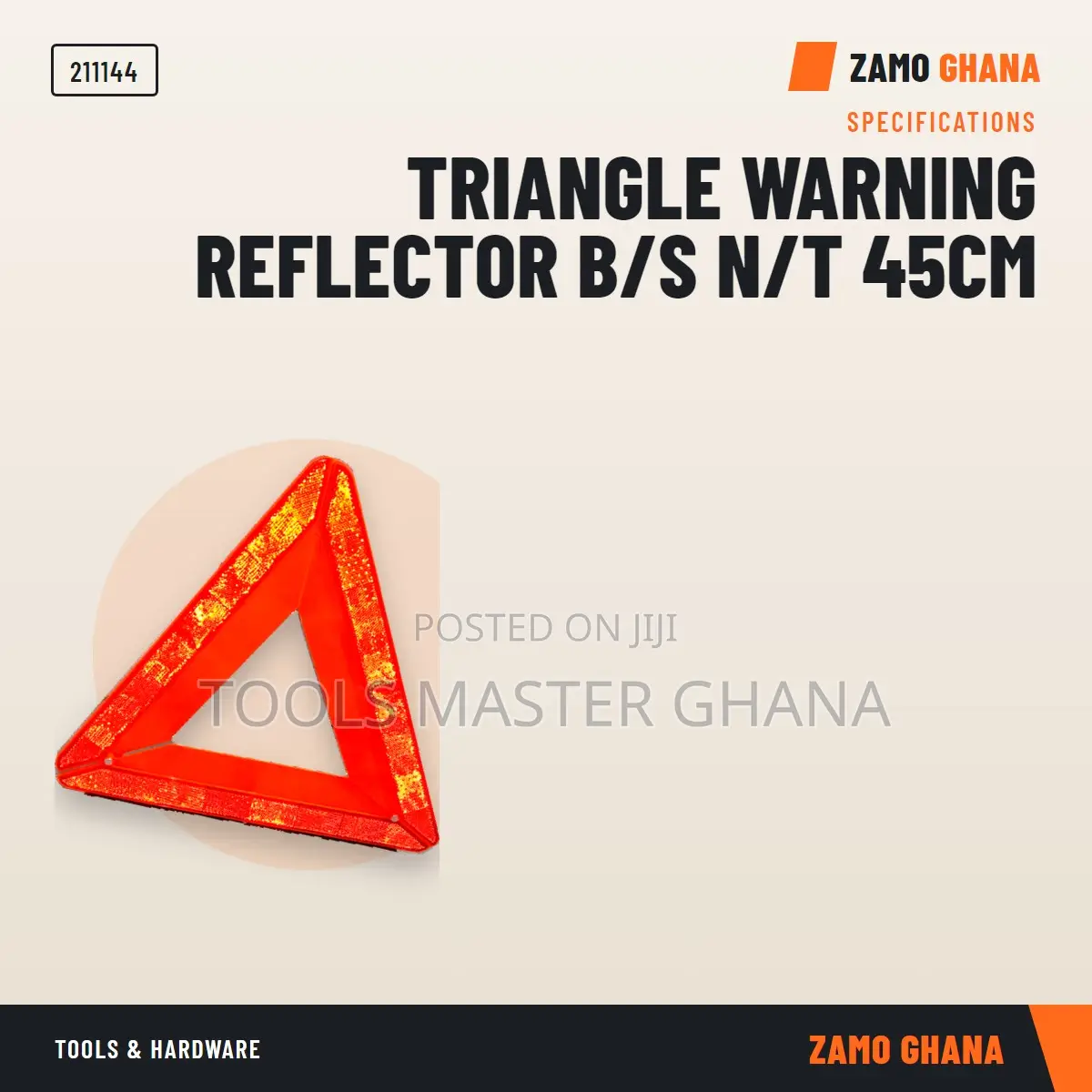 Triangle Warning Reflector B/S N/T 45Cm - 211144