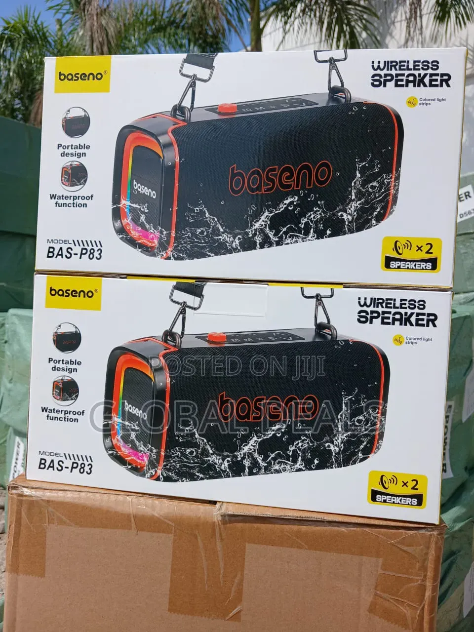 Baseno Wireless Speaker - Dual Speakers X2 With RGB Light & Waterproof