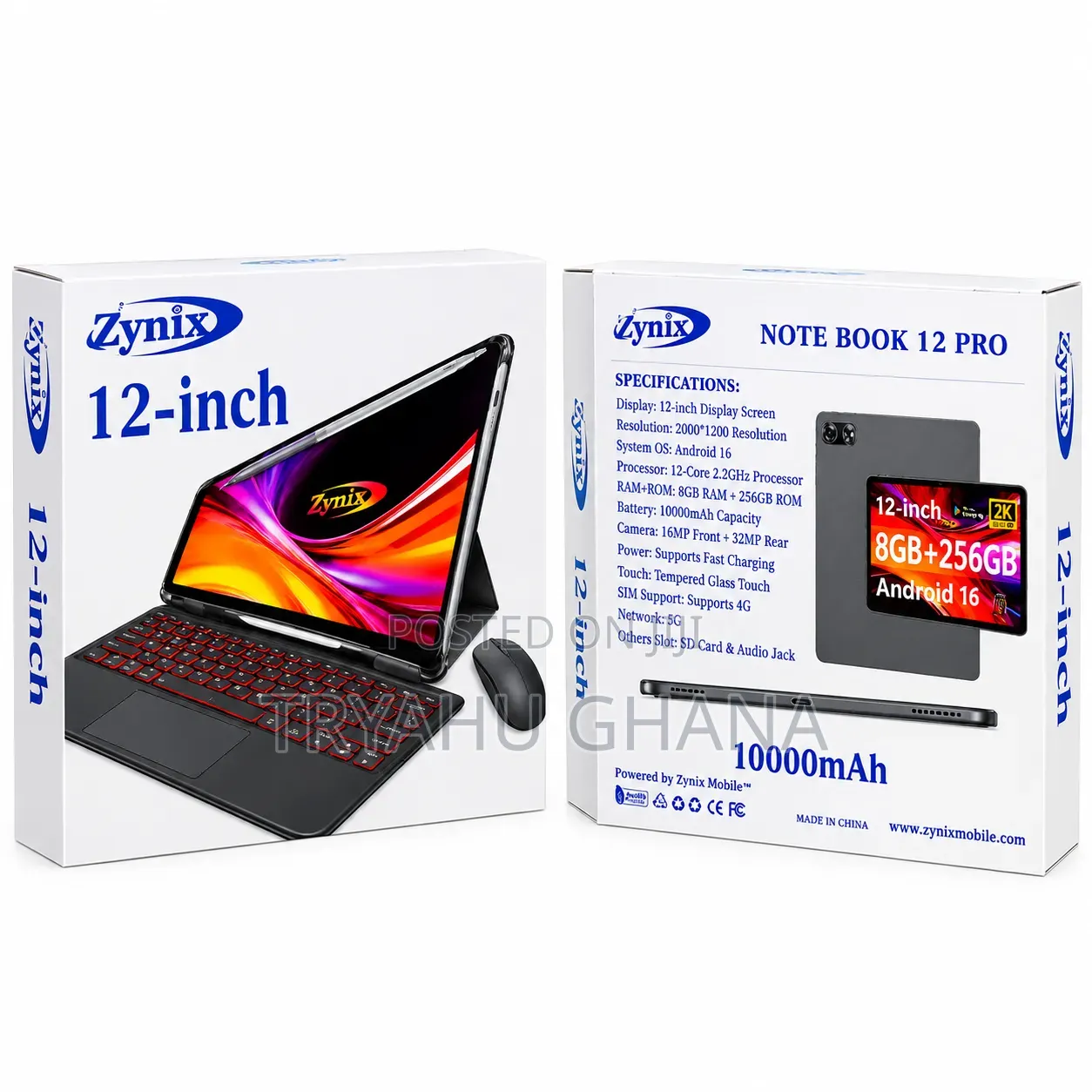 New Zynix Note Book 12 Pro 256 GB Black