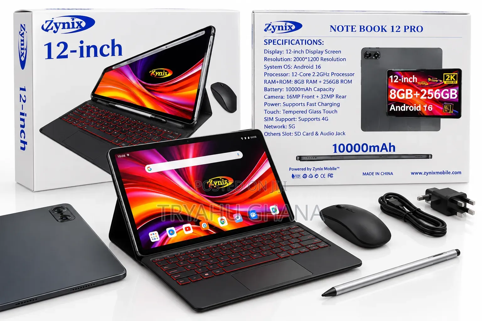 New Zynix Note Book 12 Pro 256 GB Black