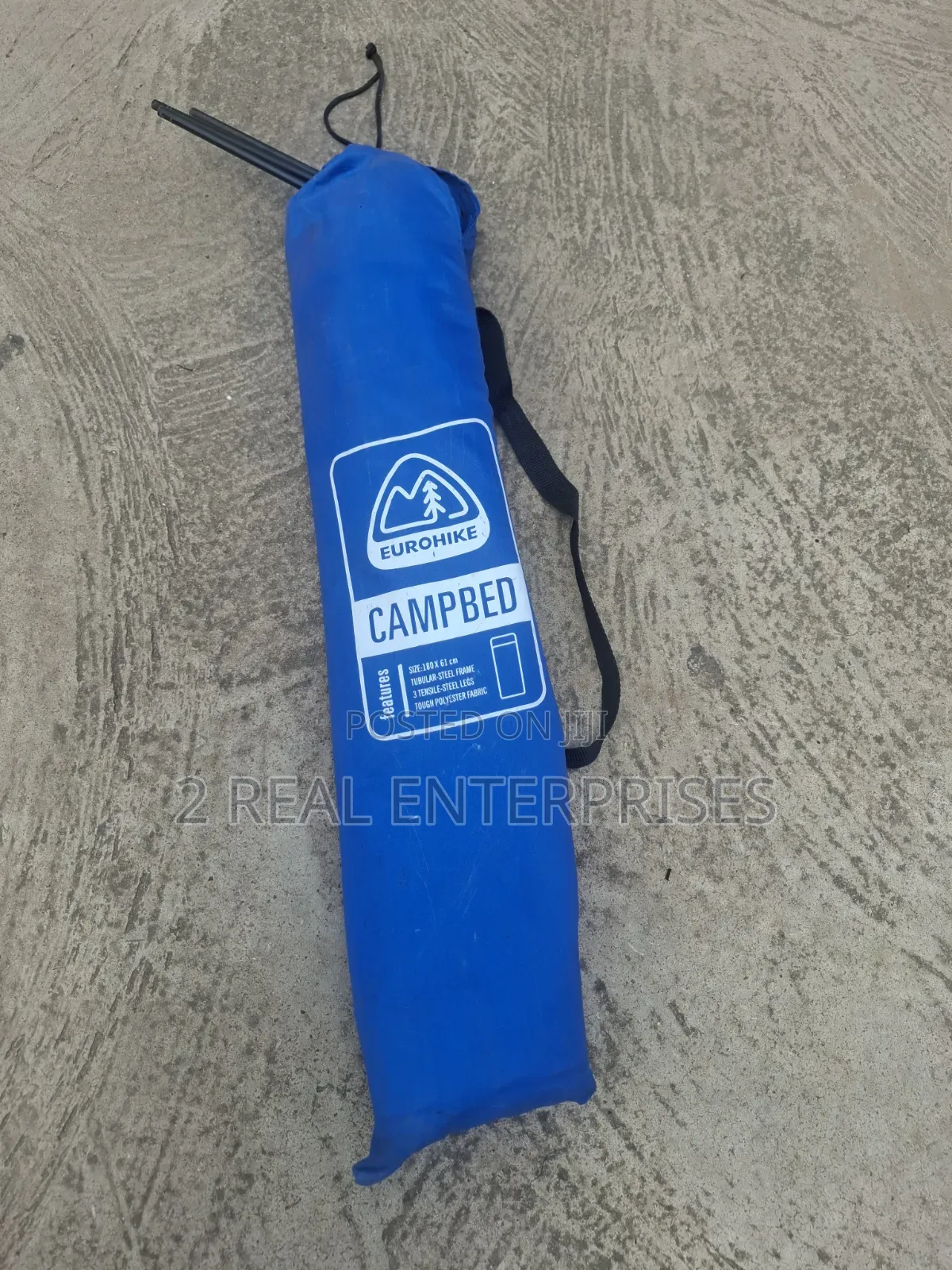Eurohike Portable Folding Camp Bed (180 X 61 Cm) W Tubular Steel Frame