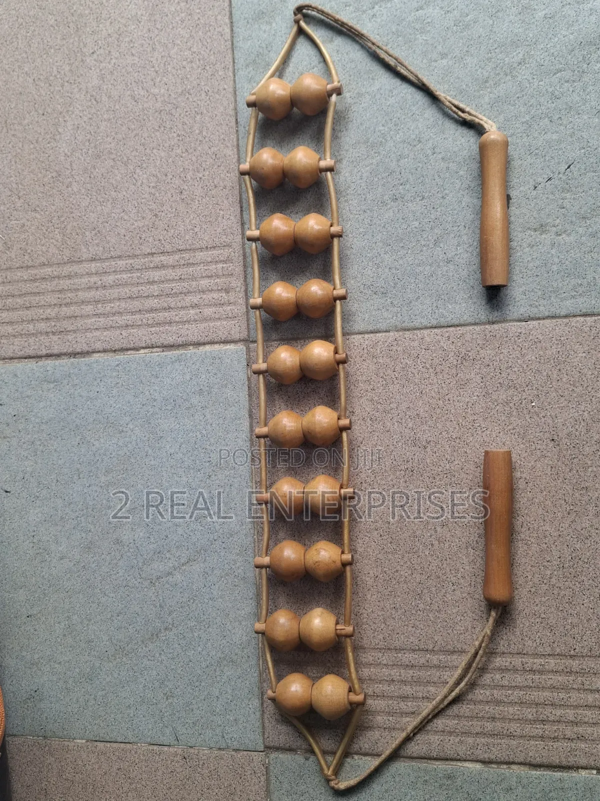 Wooden Bead Back Roller Massager Strap