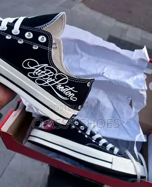 Converse Low Black and White With Design