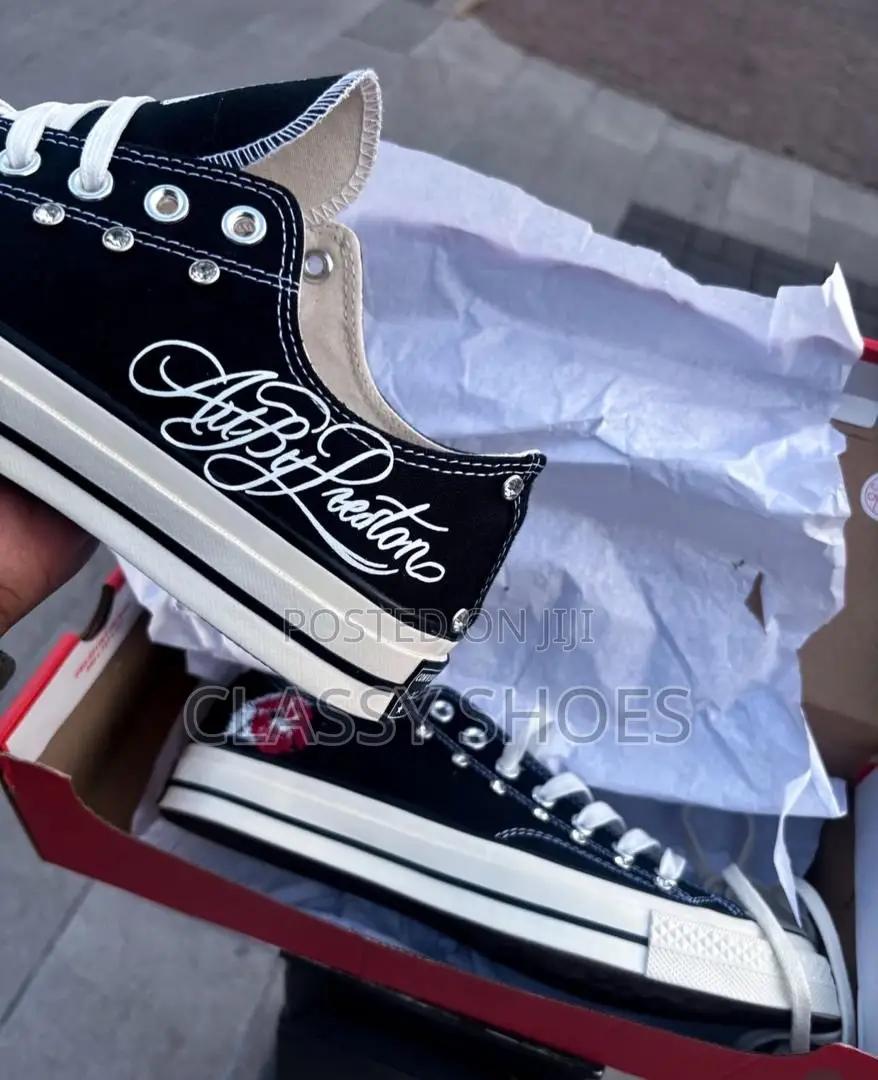 Converse Low Black and White With Design