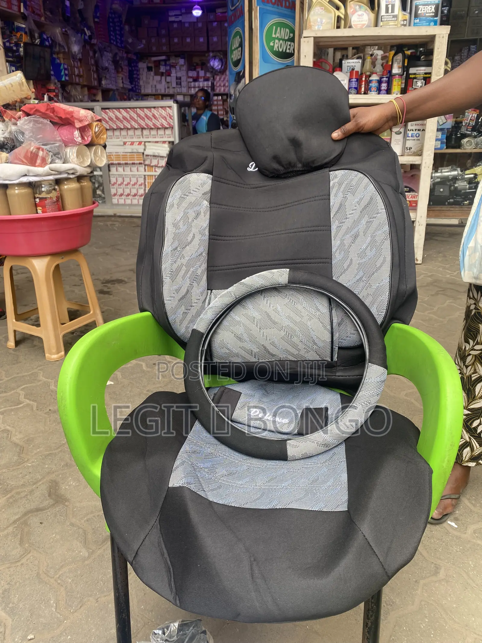 DELUXE CAR SEAT COVERS - Full Set + Steering Cover