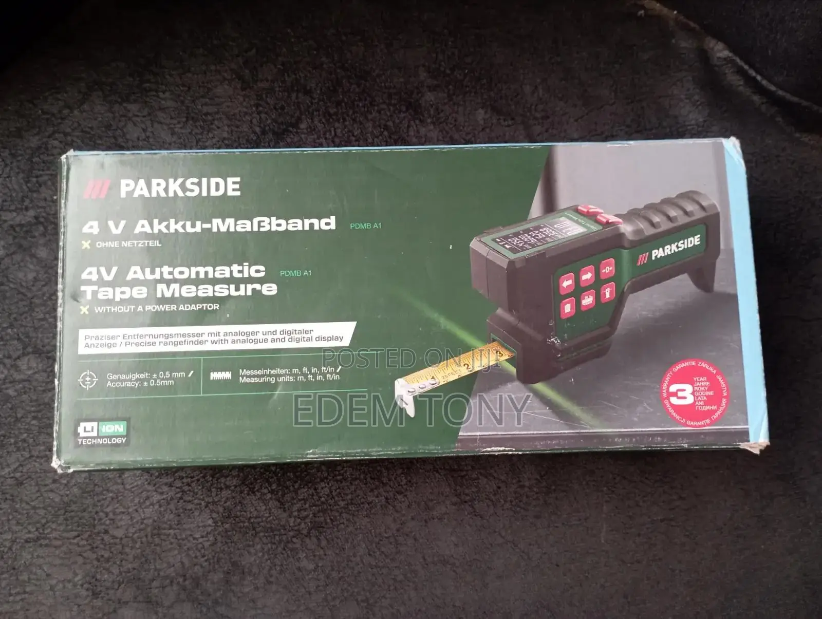 Parkside 4V Automatic Tape Measure (Model PDMB A1)