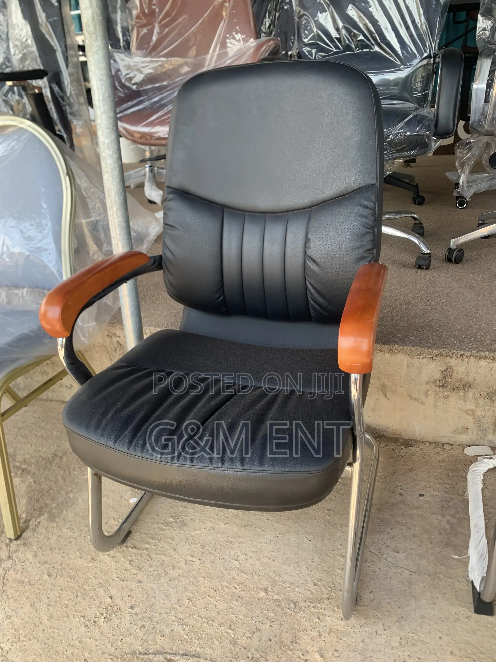 Platform Leather Chair