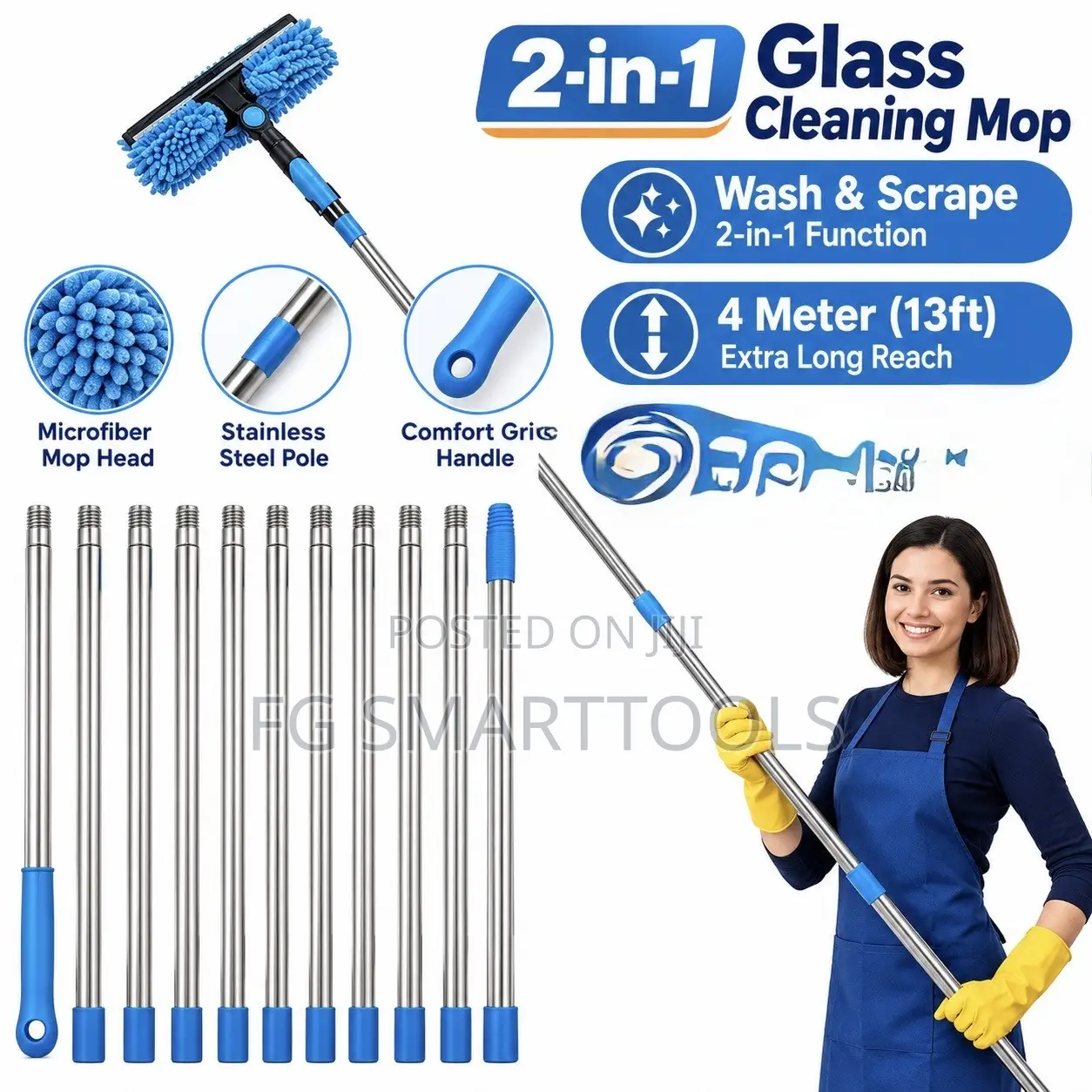 Glass Cleaner and Mop 13ft