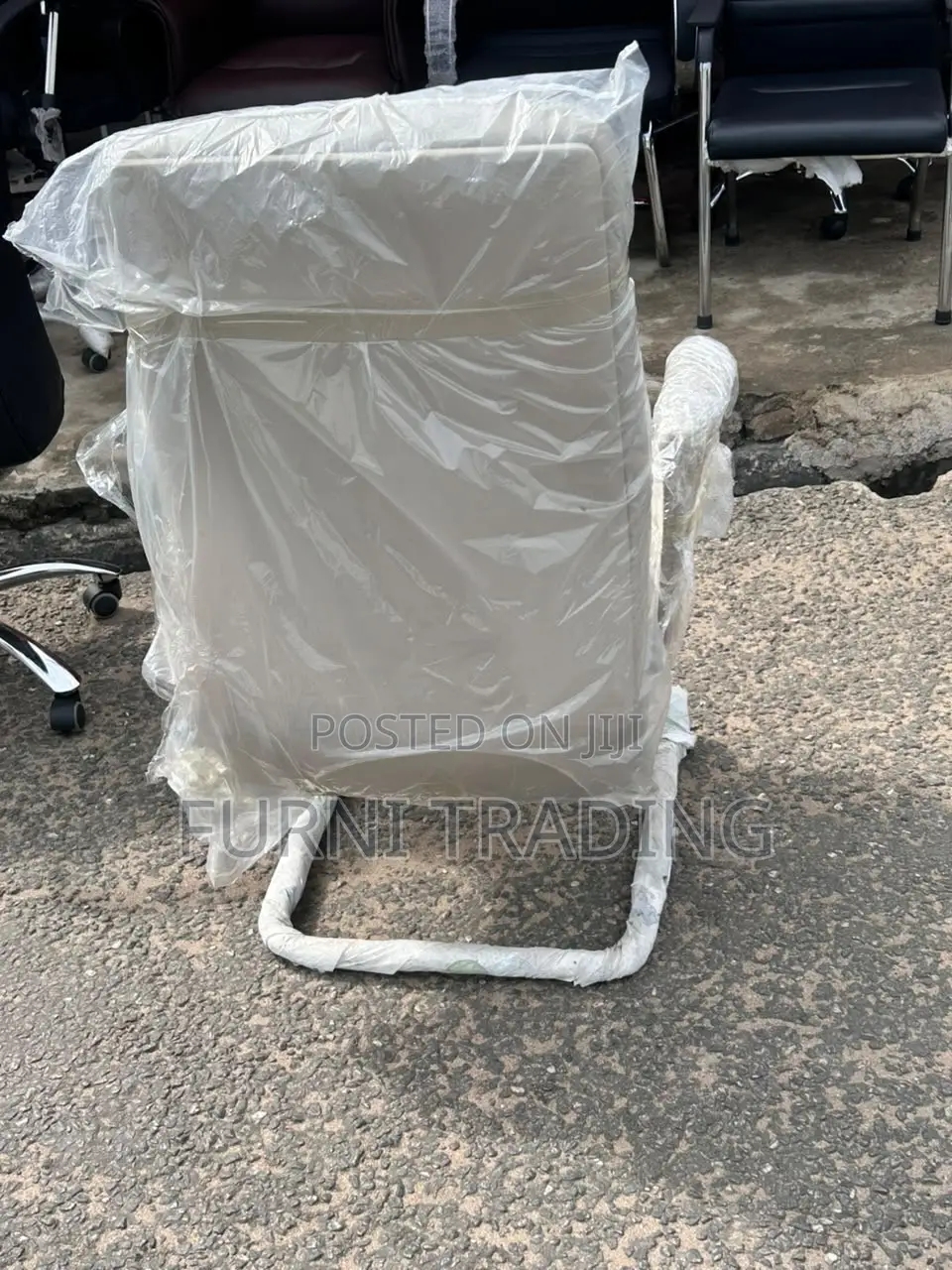 Beige High-Back Padded Chair