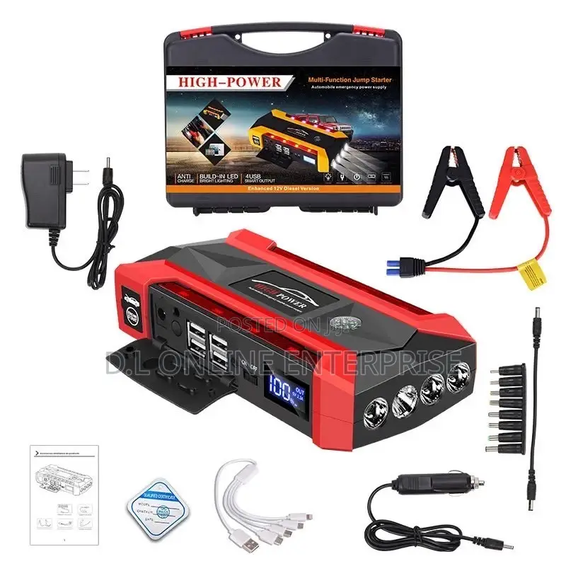 Car Jump Starter High-Capacity Battery and Built-in Air Compressor