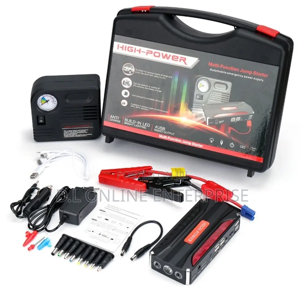 Car Jump Starter High-Capacity Battery and Built-in Air Compressor