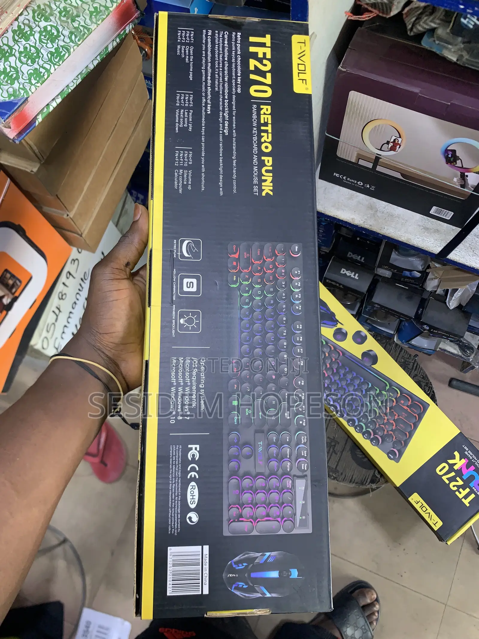 T-Wolf TF270 Retro Punk Gaming Keyboard and Mouse Set.