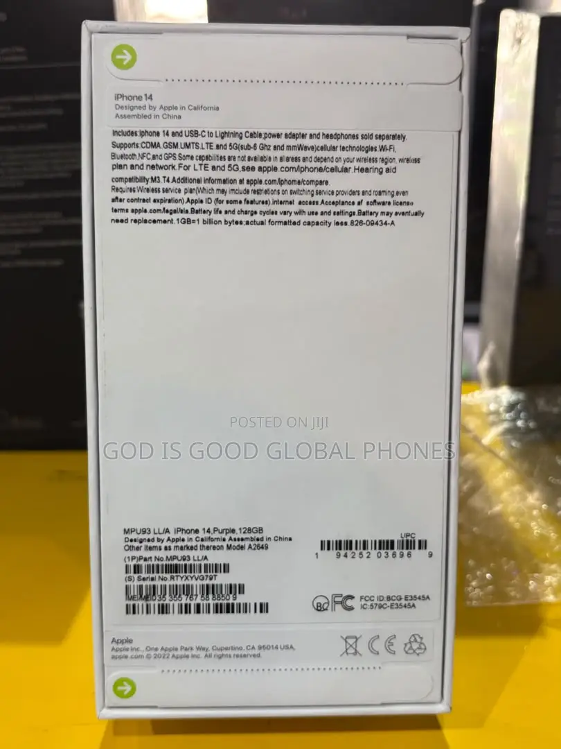 New Apple iPhone 14 128 GB Purple