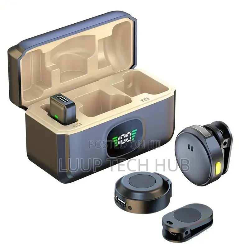 Dual Wireless Lavalier Microphone With Smart Noise Cancellation