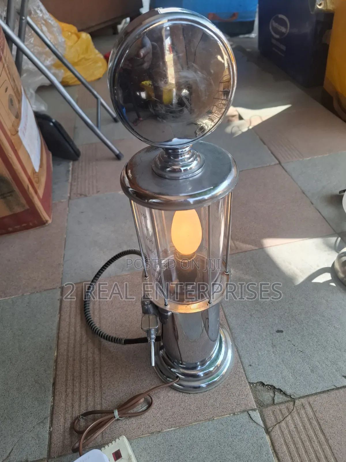 Vintage Gas Pump Decorative Table Lamp Novelty Light