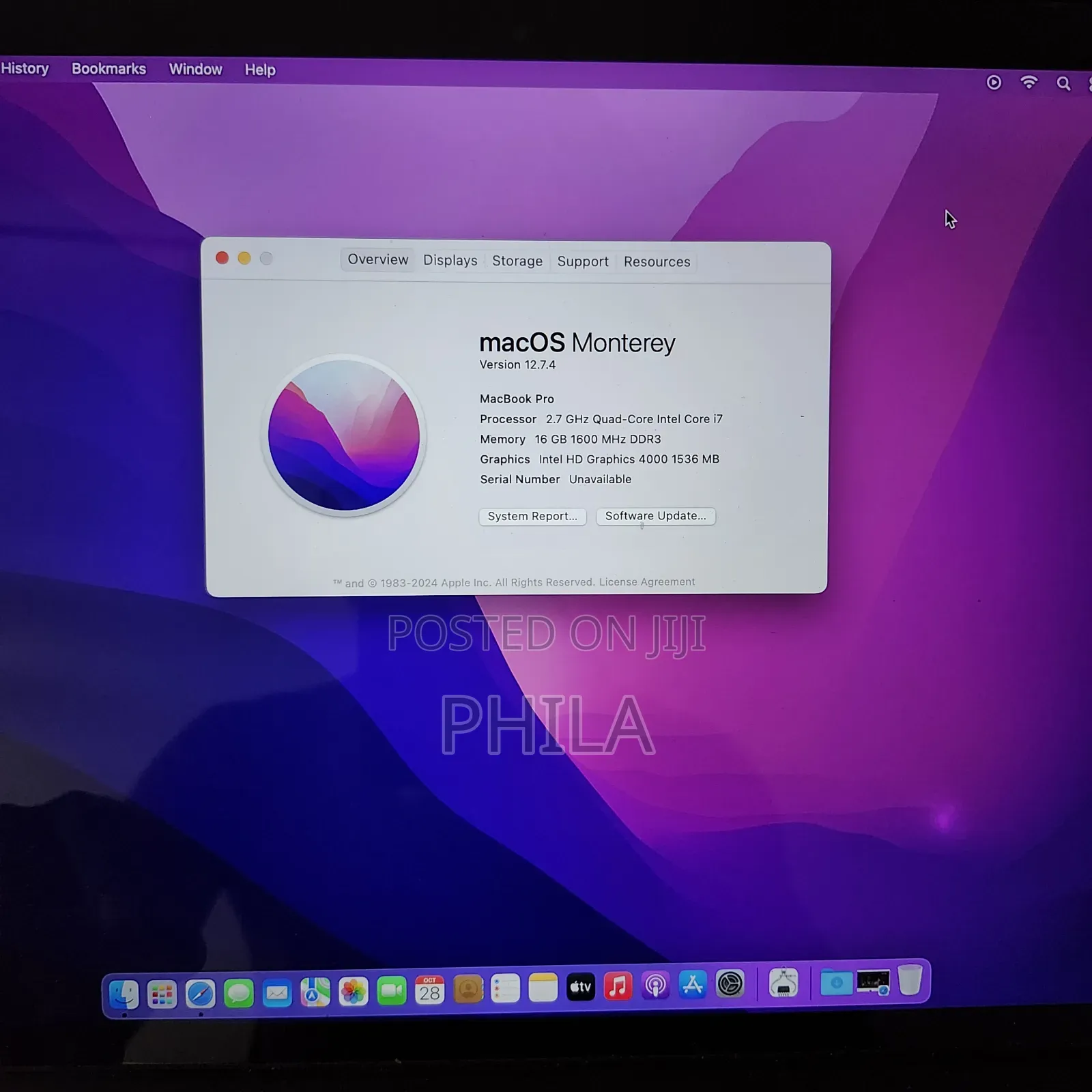 Laptop Apple MacBook Pro 2013 16GB Intel Core i7 SSD 256GB