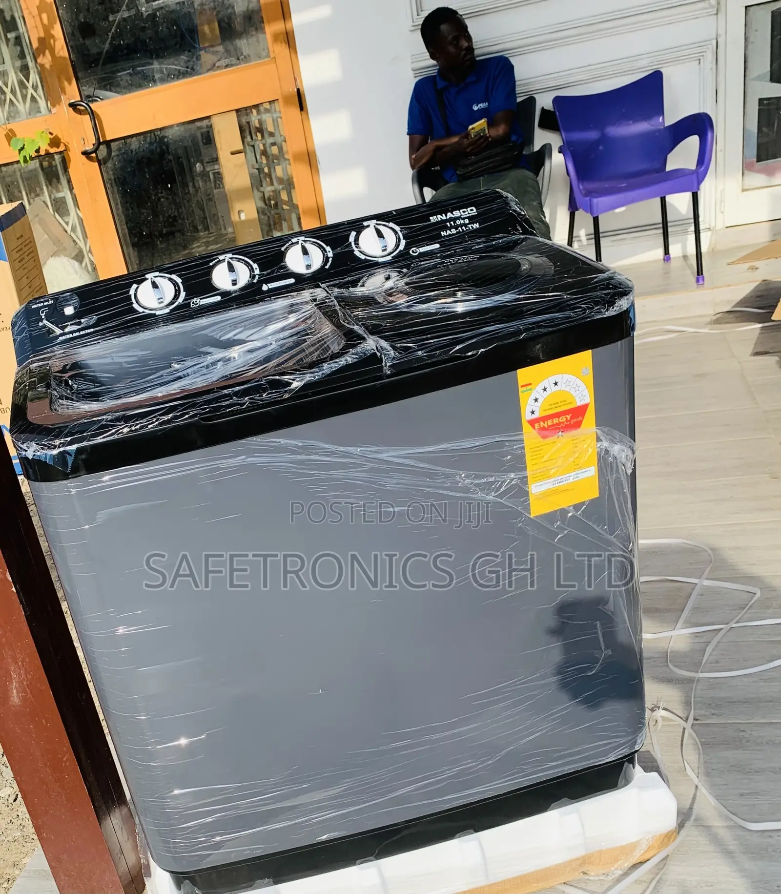 Black TopLoad (Aqua-Choice) 11kg TopLoad Nasco WashingMachine