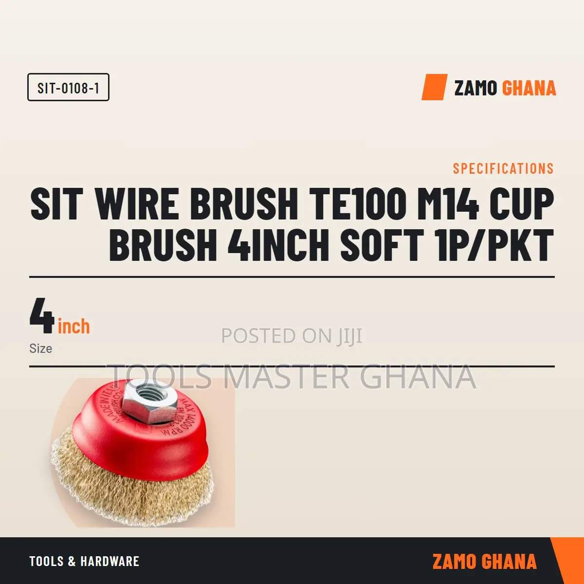 Sit Wire Brush Te100 M14 Cup Brush 4Inch Soft 1p/PKT - SIT-0108-1