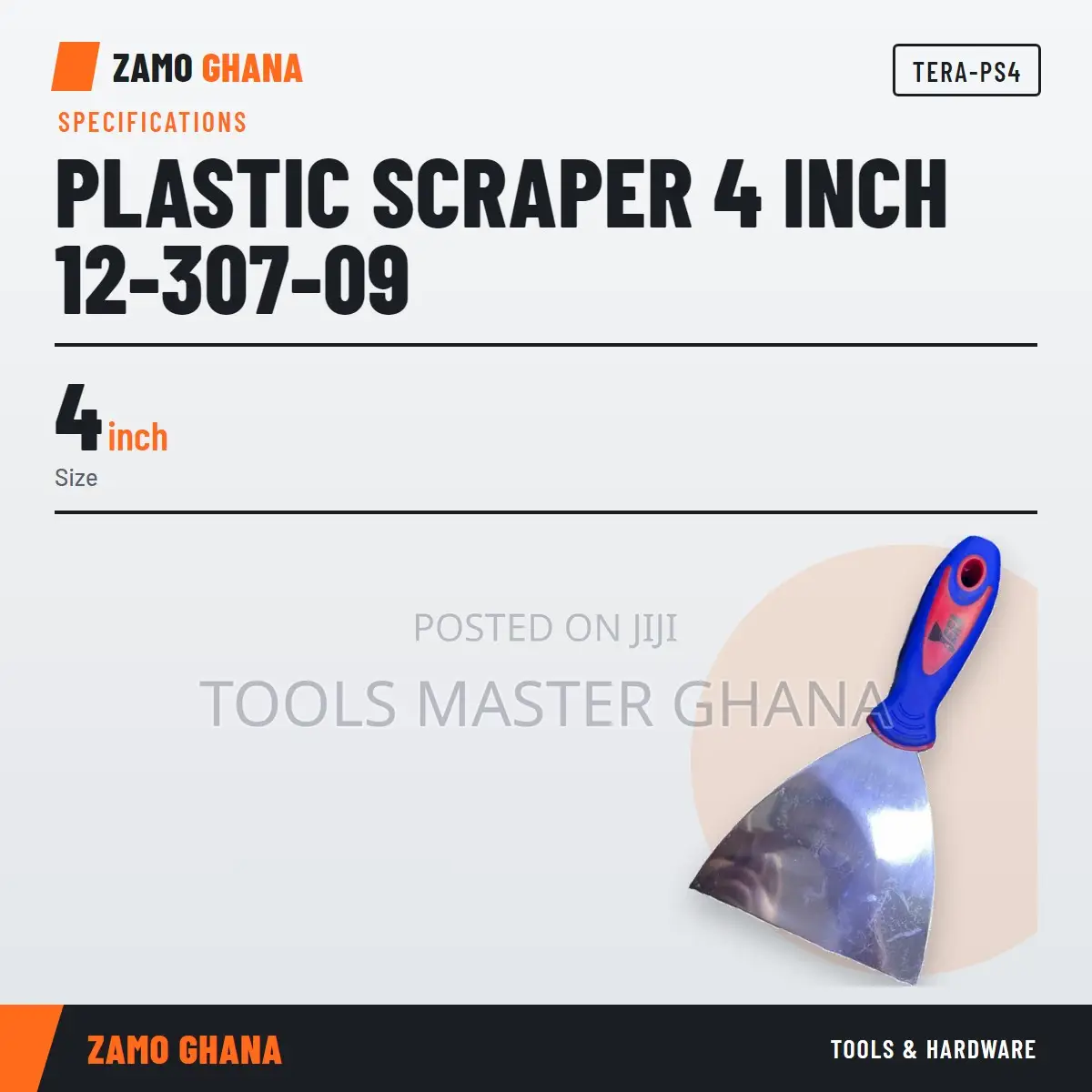 Plastic Scraper 4 Inch 12-307-09 - TERA-PS4